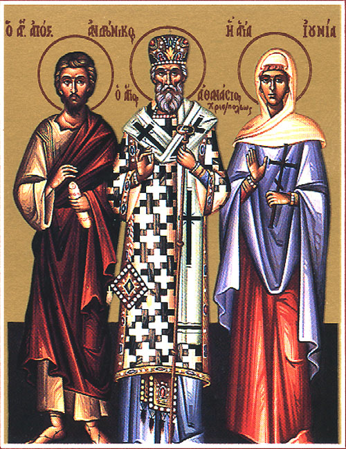 Icono ortodoxo de Andronico, Atanasio y Junia